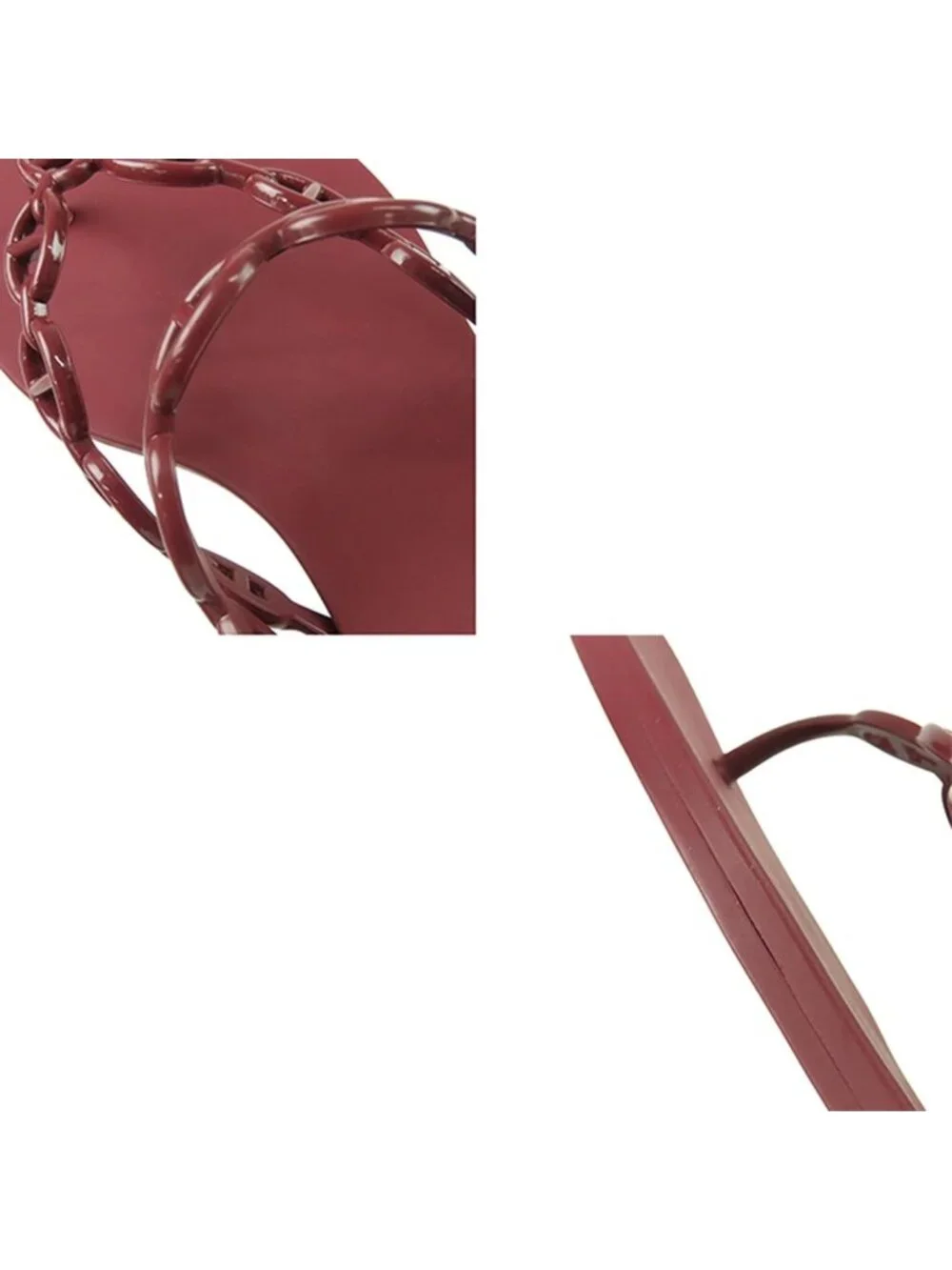 Hermes Island Bordeaux Rubber Chaine D'ancre Sandals